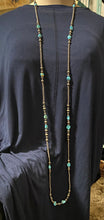 60 inch Navajo Pearls with turquoise nugget beads necklace