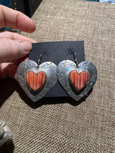 Spiny oyster heart earrings