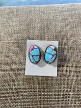Cotton candy, stud earrings