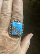 Golden Hill square turquoise ring
