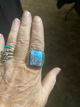 Golden Hill square turquoise ring