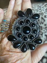 Cluster black Onyx ring