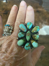 Sonoran Gold, turquoise  Cluster Ring size 9.5