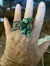 Beautiful Half cluster  green Turquoise ringTurquoise ring