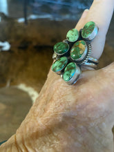 Beautiful Half cluster  green Turquoise ringTurquoise ring