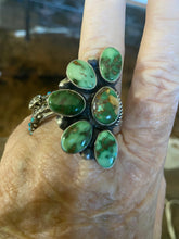 Beautiful Half cluster  green Turquoise ringTurquoise ring