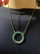 Circle turquoise 16 inch necklace