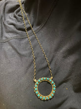 Circle turquoise 16 inch necklace