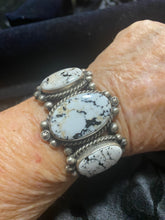 Large three white buffalo turquoise Stone bracelet