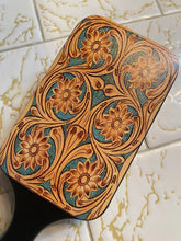 Imitation Leather Turquoise Hair Brush