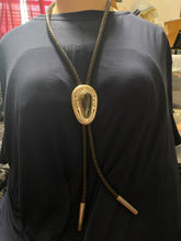 The Black Jack turquoise oval bolo