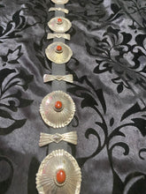Sterling Silver Concho belt with Red coral