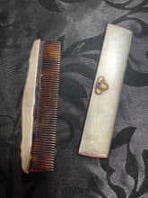 Vintage sterling silver/gold/sapphire comb