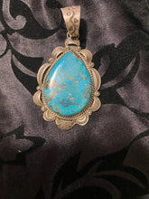 Beautiful Gilbert Tom, Kingman turquoise pendant