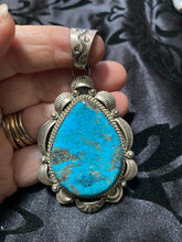 Beautiful Gilbert Tom, Kingman turquoise pendant