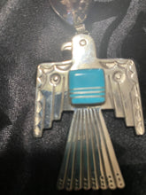 The inlay turquoise Thunderbird pendant