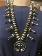 Vintage, heavy sterling silver squash with a large naja NECKLACE