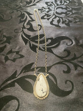 White buffalo turquoise, teardrop, 16 INCH NECKLACE
