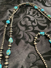 60 inch Navajo Pearls with turquoise nugget beads necklace