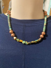 The Green nugget, Cooper bead 18 inch necklace