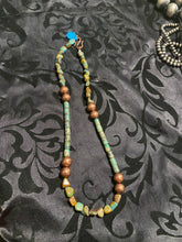 The Green nugget, Cooper bead 18 inch necklace