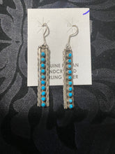 Steve Hallow, Zuni, snake eye strip earrings