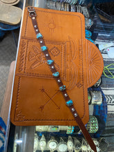 Leather, Sterling silver, Kingman Turquoise Dog Collar or boot bracelet!