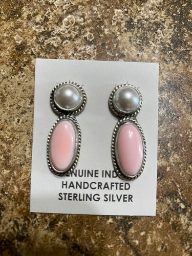 The Pink Conch and Freshwater earrings