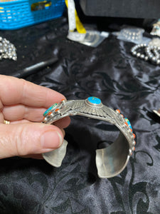 Massive Turquoise 3 stone Bracelet