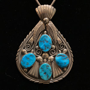 Vintage Bold Necklace withXL Drop Pendant