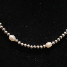 Single strand fresh water pearls spaced with Navajo PEARLS