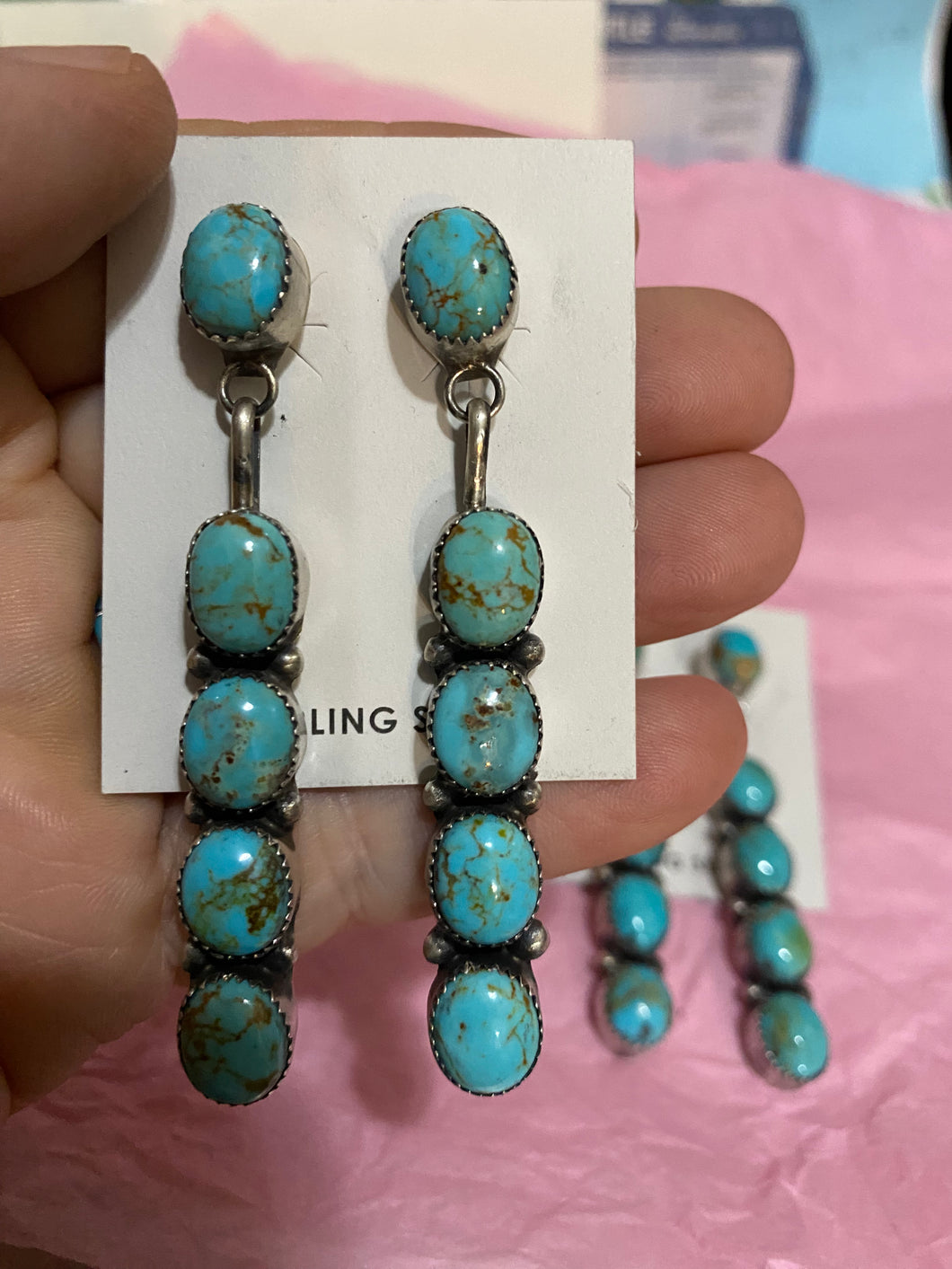 5 Kingman Stone Dangle Earrings