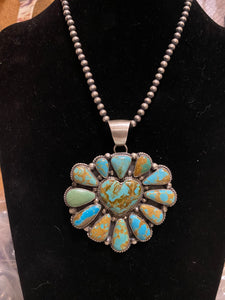 Outstanding Large Turquoise pendant Heart