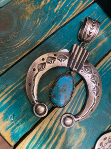 Turquoise and Silver Naja Pendant