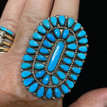 Large Turquoise Zuni cluster ring