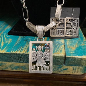 Vintage inlay story teller necklace
