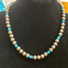 Navajo pearls and turquoise necklace 18 inches long