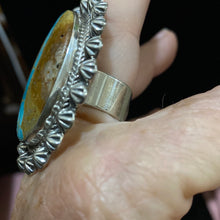 Huge Oval Ribbon Turquoise stoned ring