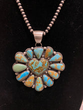 Outstanding Large Turquoise pendant Heart