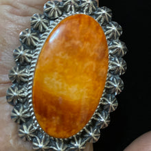 Orange spiny oyster surrounded by stars