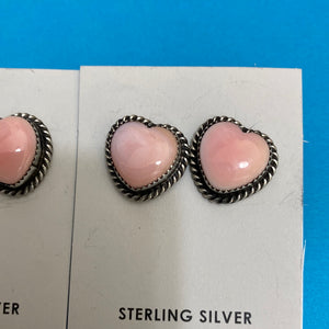 Pink Heart shaped Stud Earrings