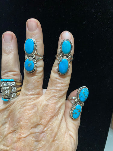 2 stone turquoise ring