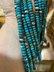 6 mm turquoise and Navajo pearls 22 inches