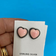 Pink Heart shaped Stud Earrings