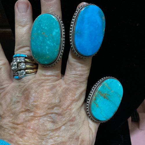 Medium Kingman Turquoise adjustable ring