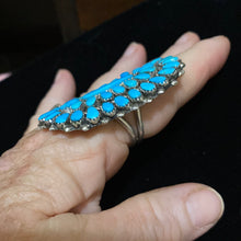 Large Turquoise Zuni cluster ring