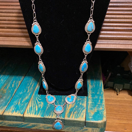 Long Turquoise Lariat necklace