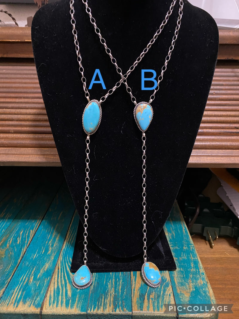 Turquoise on sale lariat necklace