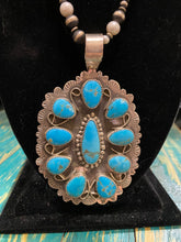 Large Turquoise 10 Stone Pendant