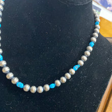 Navajo pearls and turquoise necklace 18 inches long